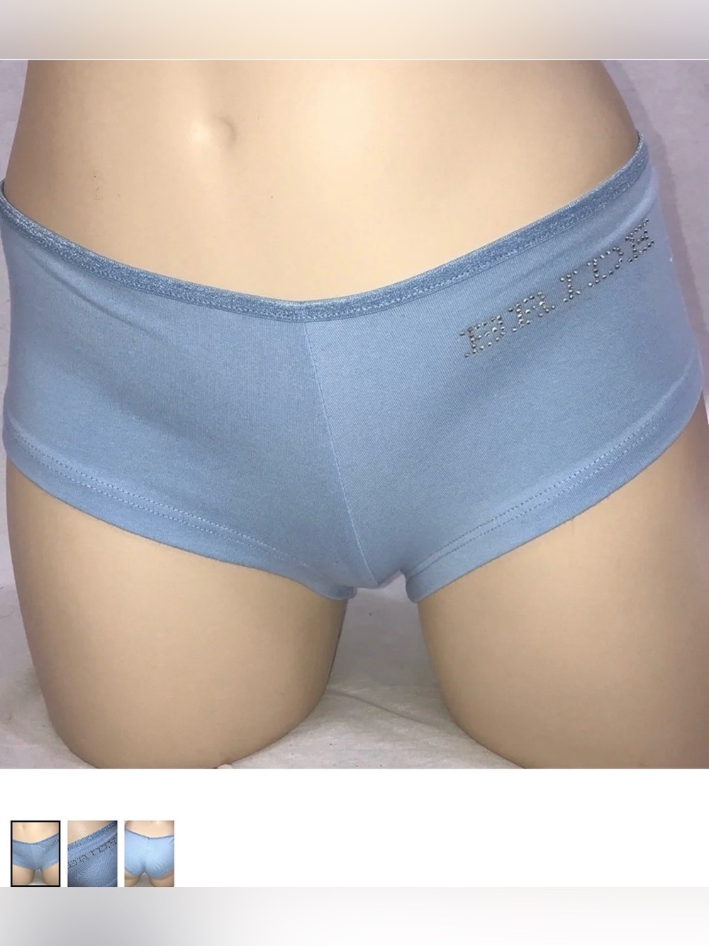 “BRIDE” Size Medium Blue Bedazzled Cheeky Short New With Tags